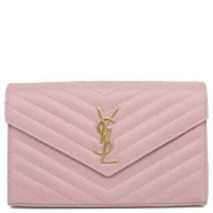Saint Laurent Cassandra Monogram Chain Wallet Leather Pink Shoulder Bag